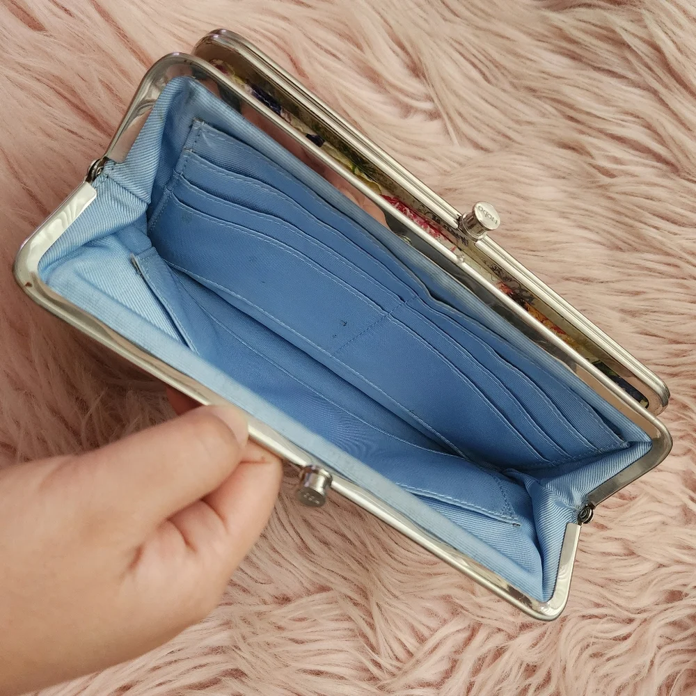 Hobo Lauren floral snake texture double frame wallet - Picture 7 of 15